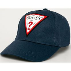 Guess Jeans - Czapka. Czarne czapki męskie Guess Jeans, z nadrukiem, z bawełny. Za 119,90 zł.