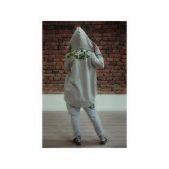 Bluza z kapturem - Jungle - szara. Szare bluzy damskie Mimi monster alicja Łaciak, s, z bawełny. Za 399,00 zł.