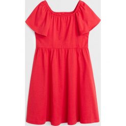 Mango Kids - Sukienka dziecięca Martina 110-164 cm. Czerwone sukienki dziewczęce Mango Kids, w kwiaty, z bawełny, z krótkim rękawem, krótkie, mini, rozkloszowane. Za 59,90 zł.