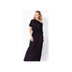 SUKIENKA LONGIN MAXI CZARNA. Czarne długie sukienki marki Meleksima, l, z materiału, z długim rękawem, oversize. Za 135,20 zł.