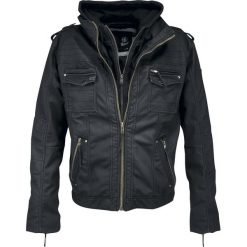 Brandit Black Rock Kurtka z ekoskóry czarny. Czarne kurtki męskie marki Brandit, l, z aplikacjami, z bawełny, vintage, z kapturem. Za 399,90 zł.