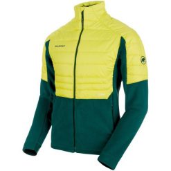 Mammut Innominata Ml Hybrid Jacket Men Dark Teal-Canary M. Zielone kurtki sportowe męskie marki Mammut, na zimę, m, bez wzorów, bez kaptura. W wyprzedaży za 379,00 zł.