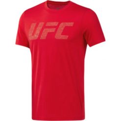 Reebok Koszulka Czerwony. Czerwone podkoszulki męskie Reebok, xl, z nadrukiem, z bawełny. Za 82,95 zł.