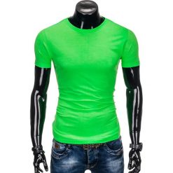 T-shirty męskie z nadrukiem: T-SHIRT MĘSKI BEZ NADRUKU S884 – ZIELONY