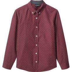 Koszula z długim rękawem Slim Fit bonprix czerwony klonowy wzorzysty. Czerwone koszule chłopięce bonprix, bez wzorów, bez kołnierzyka, z długim rękawem, długie. Za 54,99 zł.