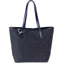 Torba shopper w kropki bonprix ciemnoniebiesko-czerwony kasztanowy w kropki. Niebieskie torby damskie na zakupy marki bonprix, w kropki. Za 89,99 zł.
