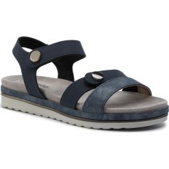 Sandały INBLU - SA13GW56 Navy. Niebieskie klapki damskie Inblu, bez wzorów, ze skóry ekologicznej, bez obcasa. Za 99,99 zł.