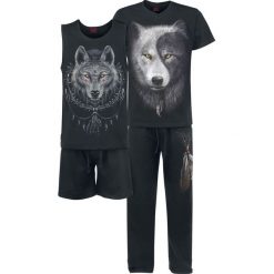 Spiral Wolf Chi Pidżama czarny. Czarne spodenki i szorty męskie Spiral, z nadrukiem, z jersey. Za 199,90 zł.