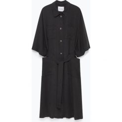 Płaszcz "Janebay" w kolorze antracytowym. Szare płaszcze damskie American Vintage, s, w paski, z tkaniny. W wyprzedaży za 365,95 zł.