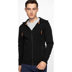 Bluza męska BLM006 - głęboka czerń. Bluzy męskie xl, bez wzorów, z dzianiny, z kapturem, bez rękawów, z kapturem. W wyprzedaży za 99,99 zł.