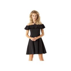 Rozkloszowana sukienka w stylu hiszpanki czarna ED018-4. Czarne sukienki hiszpanki marki Ella dora, xl, z falbankami, rozkloszowane. Za 259,00 zł.