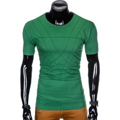 T-shirty męskie: T-SHIRT MĘSKI BEZ NADRUKU S962 - ZIELONY