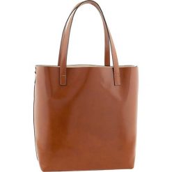 Shopper bag damskie: Skórzany shopper bag „Trapani” w kolorze koniaku – 32 x 34 x 14 cm