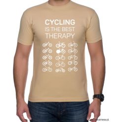 Koszulka T-SHIRT. Cycling is the best therapy. Czarne t-shirty męskie z nadrukiem marki Pakamera, m, z kapturem. Za 85,00 zł.