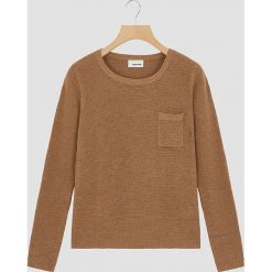 Sweter w kolorze jasnobrązowym. Pomarańczowe swetry damskie Rodier, z wełny, klasyczne. W wyprzedaży za 169,95 zł.