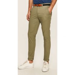 Selected - Spodnie. Zielone spodnie męskie Selected, w paski, z elastanu. W wyprzedaży za 229,90 zł.
