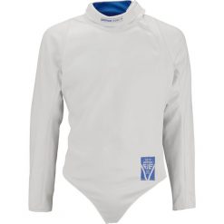 Bluza do szermierki 800N dla praworęcznych męska. Białe bluzy męskie FENC'IT, m, bez wzorów, z poliesteru, bez kołnierzyka, bez rękawów, bez kaptura. Za 799,99 zł.
