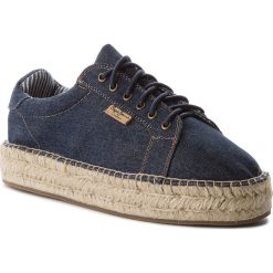 Espadryle PEPE JEANS - Andy Denim PLS10358 Dk Blue 581. Niebieskie espadryle damskie Pepe Jeans, bez wzorów, z jeansu, bez obcasa, na płaskiej podeszwie. W wyprzedaży za 169,00 zł.