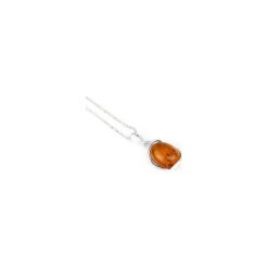 Naszyjnik Bursztyn Koniakowy srebro. Pomarańczowe naszyjniki damskie Brazi druse jewelry, z bursztynem, srebrne. Za 145,00 zł.