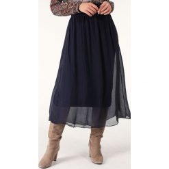 Spódnica z jedwabiem - 29-19007 BLU SCU. Niebieskie spódniczki damskie Unisono, uniwersalny, w jednolite wzory, z elastanu, maxi, proste. Za 99,00 zł.