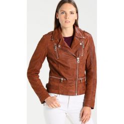 Gipsy TASHA LCOUNTV Kurtka skórzana dark cognac. Pomarańczowe kurtki damskie Gipsy, l, bez wzorów, ze skóry. W wyprzedaży za 468,30 zł.