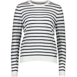 Sweter "Carla" w kolorze biało-granatowym. Niebieskie swetry damskie Mustang Women, l, w paski, ze splotem, bez rękawów, bez kaptura. W wyprzedaży za 122,95 zł.