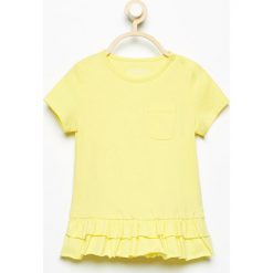 Bluzki, topy, tuniki: T-shirt z falbankami – Żółty