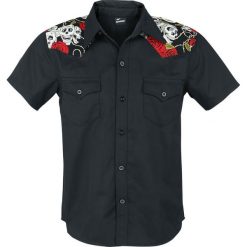 Banned Alternative Skull Rose Workershirt czarny. Czarne koszule męskie marki Banned Alternative, m, bez wzorów, bez kołnierzyka, z krótkim rękawem. Za 164,90 zł.