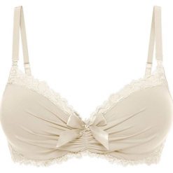 Biustonosz usztywniany bonprix cielisty. Brązowe biustonosze bonprix, w paski, z satyny. Za 59,99 zł.