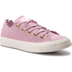 Tenisówki CONVERSE - Ctas Ox 563416C Pink Foam/Gold/Egret. Różowe półbuty damskie Converse, bez wzorów, ze skóry, bez zapięcia. W wyprzedaży za 239,00 zł.