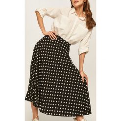 Answear - Spódnica. Czarne spódniczki damskie ANSWEAR, na co dzień, s, w grochy, z poliesteru, casualowe, z podwyższonym stanem, midi, rozkloszowane. Za 139,90 zł.