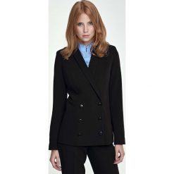 Czarna Marynarka Elegancka Dwurzędowa. Czarne marynarki damskie NIFE, l, bez wzorów, z elastanu. Za 149,90 zł.