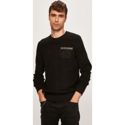 Diesel - Sweter. Czarne swetry męskie Diesel, xl, z aplikacjami, z bawełny, z okrągłym kołnierzem, bez kaptura. W wyprzedaży za 399,90 zł.