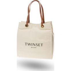 TOREBKA Twinset. Brązowe torebki worki damskie Twinset, z bawełny, duże. Za 270,00 zł.