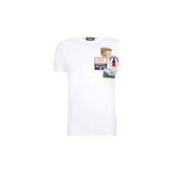 T-shirty z krótkim rękawem Dsquared S71GD0563. Białe t-shirty męskie Dsquared, s, bez wzorów, bez kołnierzyka, krótkie. Za 759,00 zł.