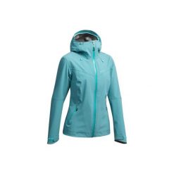 Kurtka turystyczna MH500 WTP damska. Niebieskie kurtki damskie QUECHUA, xl, bez wzorów, z elastanu, bez kaptura. Za 299,99 zł.