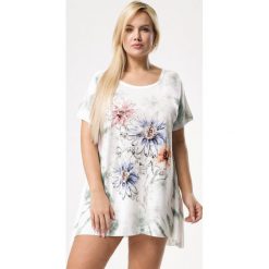 Biało-Zielona Tunika Unceasingly. Zielone tuniki damskie Born2be, na lato, xl, bez wzorów, bez kołnierzyka, bez rękawów. Za 49,99 zł.