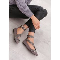 Szare Balerinki Bumper. Szare baleriny damskie Born2be, bez wzorów, glamour, bez obcasa, na płaskiej podeszwie. Za 79,99 zł.