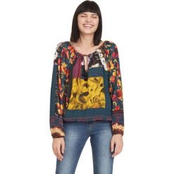 Desigual Wanda Bluzka Niebieski Wielokolorowy. Niebieskie bluzki damskie Desigual, l, bez wzorów, z wiskozy, bez kołnierzyka, bez rękawów. Za 326,95 zł.