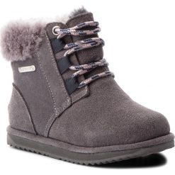 Buty EMU AUSTRALIA - Shoreline Kids K11310 Charcoal. Szare kozaki dziewczęce z wełny. W wyprzedaży za 279,00 zł.