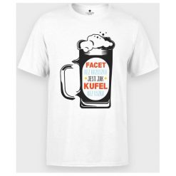 Koszulka Facet bez brzuszka. Koszulki męskie MegaKoszulki, m, z napisami, z bawełny, z podwójnym kołnierzykiem, bez rękawów. Za 49,90 zł.