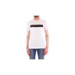 T-shirty z krótkim rękawem Trussardi 52T00241-1T001675. Białe t-shirty męskie Trussardi, s, bez wzorów, bez kołnierzyka, krótkie. Za 208,20 zł.