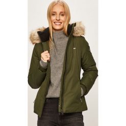 Tommy Jeans - Kurtka puchowa. Zielone kurtki damskie Tommy Jeans, s, bez wzorów, z elastanu, krótkie. Za 899,90 zł.