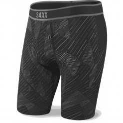 SAXX bokserki męskie Kinetic Long Leg Black Shattered L. Czarne slipy męskie termoaktywne Saxx, z materiału. Za 169,00 zł.