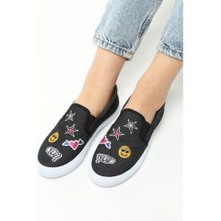 Trampki damskie slip on: Czarne Slip On Raya