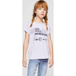Mango Kids - Top dziecięcy Candy 104-164 cm. Szare topy damskie marki Mango Kids, z nadrukiem, z bawełny, z okrągłym kołnierzem. Za 19,90 zł.