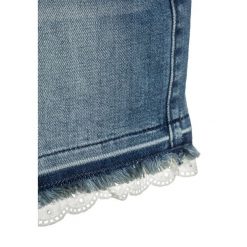 Abercrombie & Fitch MIDI INSERT Szorty jeansowe dark blue. Niebieskie szorty damskie Abercrombie & Fitch, z elastanu. Za 149,00 zł.