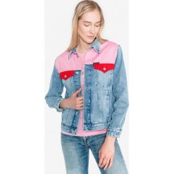 Calvin Klein Kurtka Niebieski Różowy. Różowe kurtki damskie Calvin Klein, l, bez wzorów, z bawełny. Za 654,95 zł.