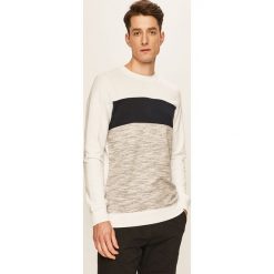 Tom Tailor Denim - Bluza. Białe bluzy męskie TOM TAILOR DENIM, s, z aplikacjami, z bawełny, z okrągłym kołnierzem, bez rękawów, bez kaptura. W wyprzedaży za 99,90 zł.
