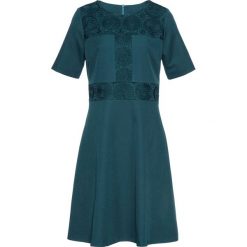 Sukienka bonprix niebieskozielony. Niebieskie sukienki damskie bonprix, bez wzorów, eleganckie, bez kołnierzyka, z krótkim rękawem, krótkie, mini, rozkloszowane. Za 109,99 zł.